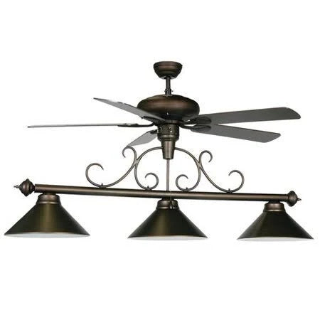 Ram Game Room 3-Light Billiard Light with Ceiling Fan